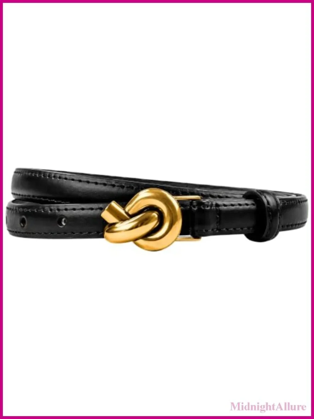 100% Cowhide Leather Belt Women Gold Knot Buckle Premium Designer